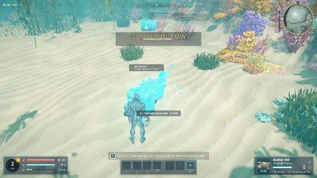 Gathering glowing coral